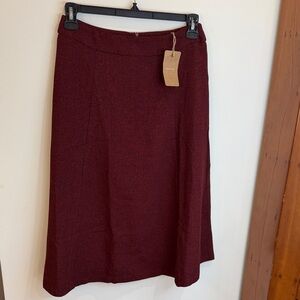 NWT RIHOAS Burgundy High Waisted A-Line Skirt